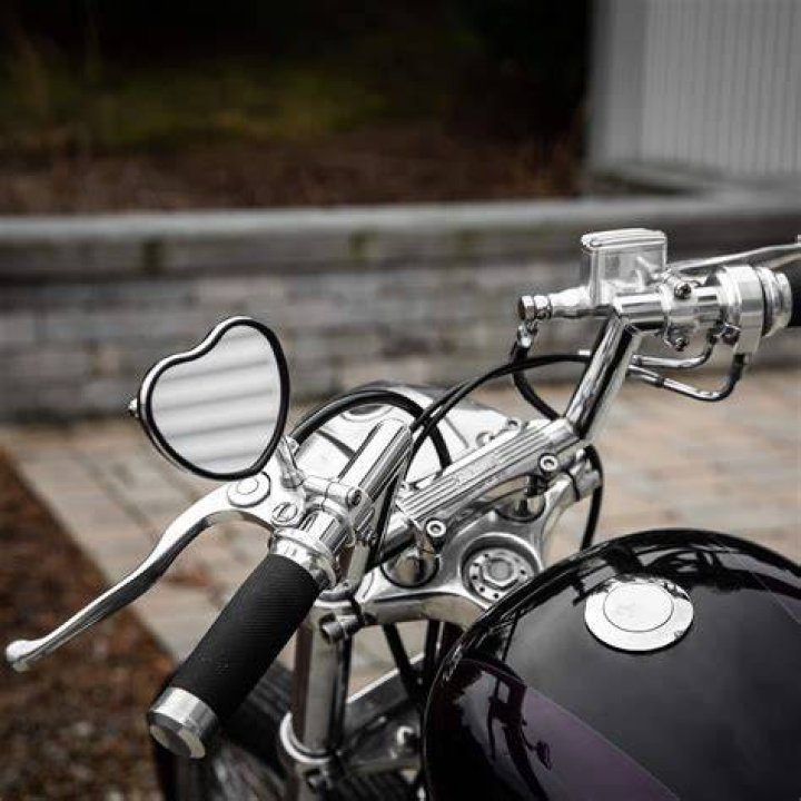 Lowbrow Customs Black Heart Motorcycle Mirror Perch Mount Black